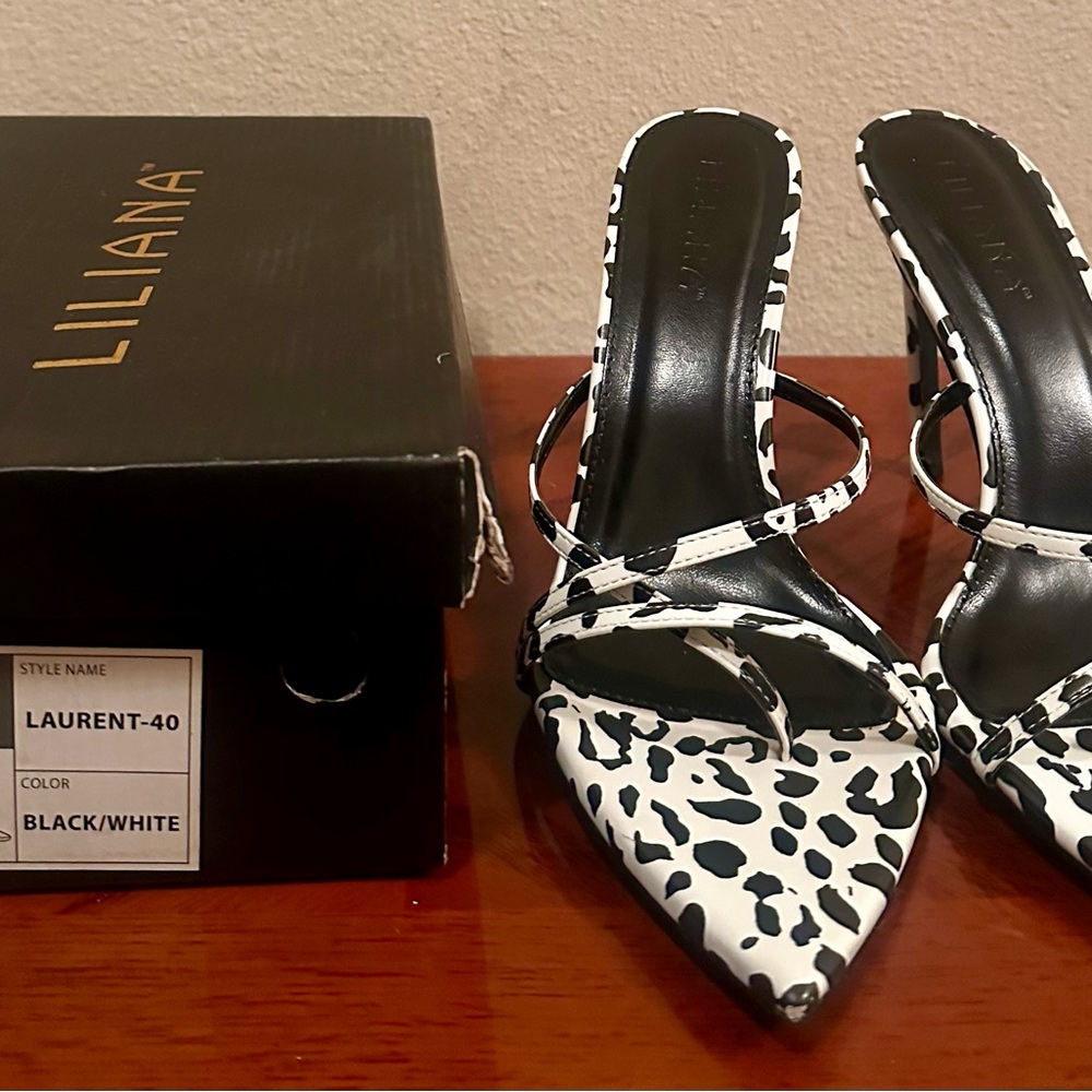 Liliana LAURENT-40 Black and White Heels size 11 - Picture 5 of 8